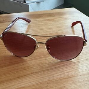 Coach Gold Frame with Red Lenses Sunglasses